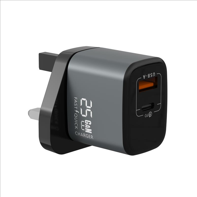 GaN Charger 25W USB-A+C