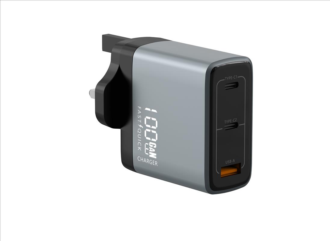 GaN Charger 100W USB-A+C+C