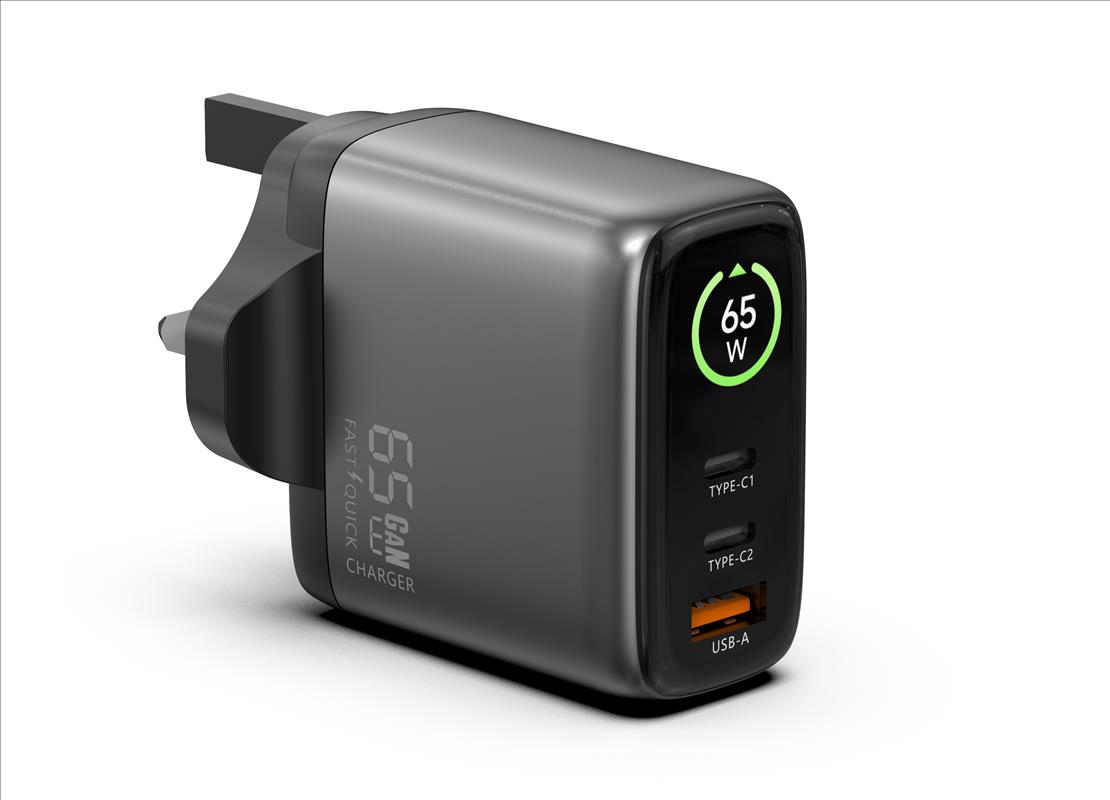 GaN Charger 65W USB-A+C+C