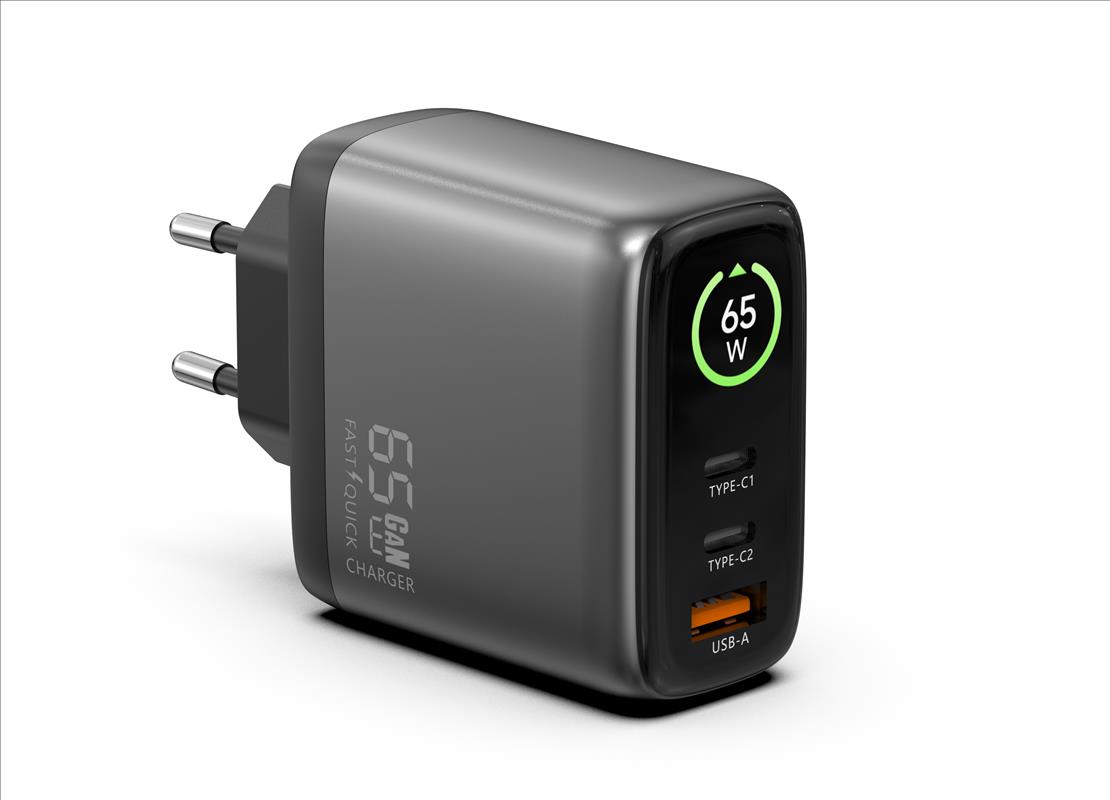 GaN Charger 65W USB-A+C+C